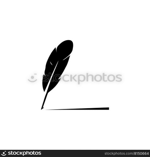 feather pen logo illustration design
