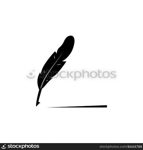 feather pen logo illustration design