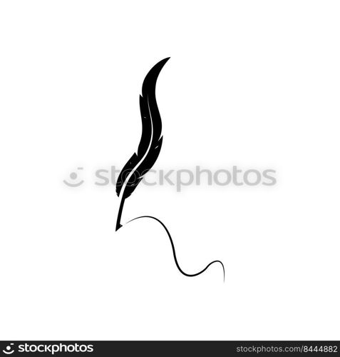 feather pen logo illustration design