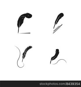 feather pen logo stock illustration design