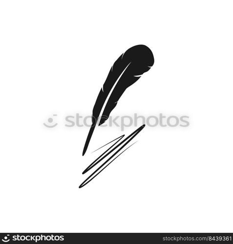 feather pen logo stock illustration design