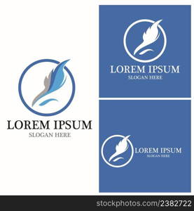 Feather pen logo vector template