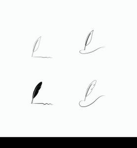  Feather pen  logo vector template