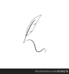  Feather pen  logo vector template