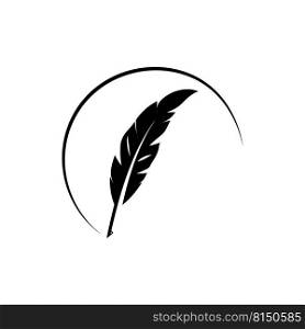 Feather pen  logo vector template