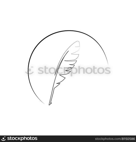 Feather pen  logo vector template