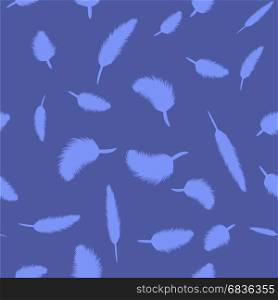 Feather Pen Seamless Pattern. Feather Pen Seamless Pattern on Blue Background