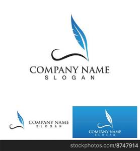Feather pen sign logo and symbol vector