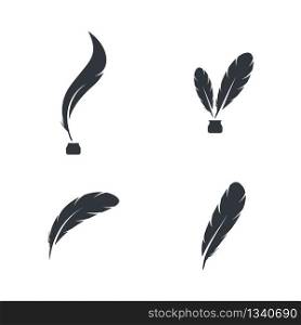 Feather pen symbol illustration design