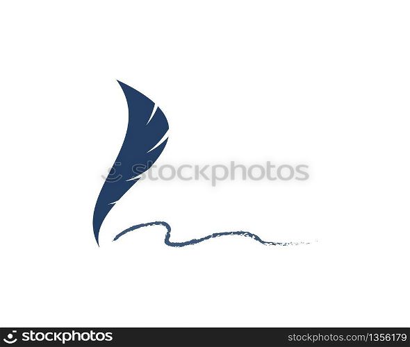 Feather pen write sign logo