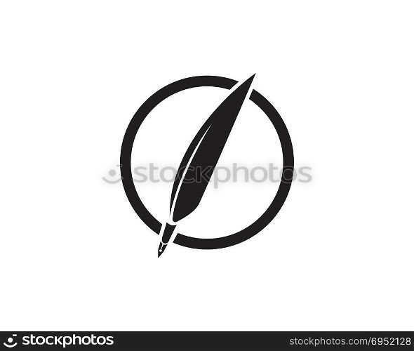 Feather pen write sign logo template app icons,