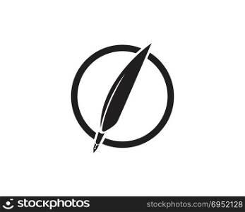 Feather pen write sign logo template app icons,
