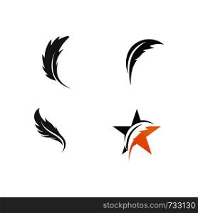 Feather pen write sign logo template app icons