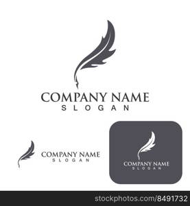 feather pen write sign logo template app icons