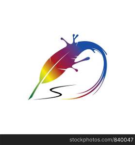 Feather Splash Rainbow logo template
