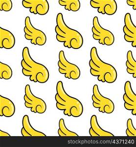 feather wings yellow seamless pattern textile print