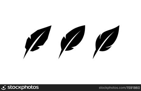 Feathers icon set. Vector on isolated white background. EPS 10.. Feathers icon set. Vector on isolated white background. EPS 10