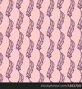 Feathers seamless pattern for delicate linen. Fashion textile design. Wrapped paper print. Minimalistic wallpaper background texture in pink color. Feathers seamless pattern for delicate linen. Fashion textile design. Wrapped paper print. Minimalistic wallpaper background texture in pink color.