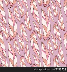 Feathers seamless pattern on pink background. Beautiful pattern for fashion textile printing. Linen and wallpaper design. Feathers seamless pattern on pink background. Beautiful pattern for fashion textile printing. Linen and wallpaper design.