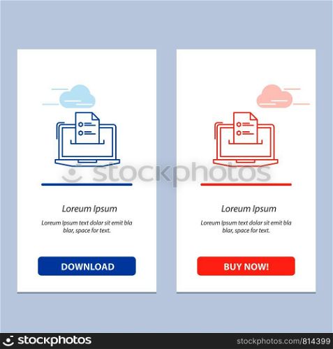 Features, Business, Computer, Online, Resume, Skills, Web Blue and Red Download and Buy Now web Widget Card Template