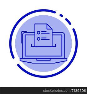Features, Business, Computer, Online, Resume, Skills, Web Blue Dotted Line Line Icon