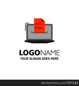 Features, Business, Computer, Online, Resume, Skills, Web Business Logo Template. Flat Color