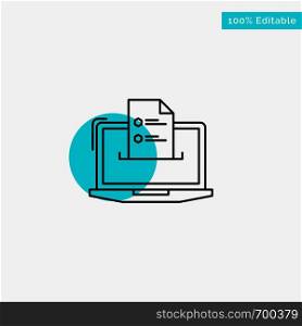 Features, Business, Computer, Online, Resume, Skills, Web turquoise highlight circle point Vector icon