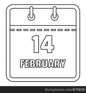 February calendar icon. Outline illustration of february calendar vector icon for web. February calendar icon, outline style.