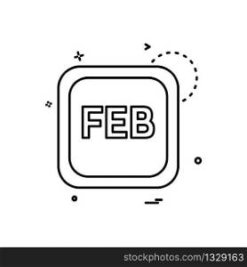 February calender icon design vector