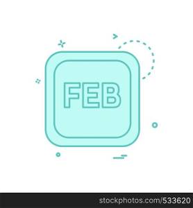 February calender icon design vector