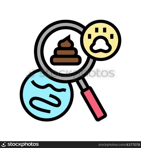 fecal examinations and dewormings color icon vector. fecal examinations and dewormings sign. isolated symbol illustration. fecal examinations and dewormings color icon vector illustration