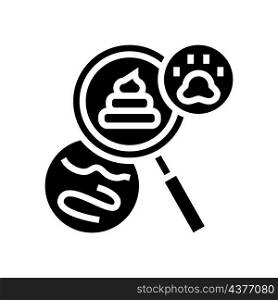 fecal examinations and dewormings glyph icon vector. fecal examinations and dewormings sign. isolated contour symbol black illustration. fecal examinations and dewormings glyph icon vector illustration