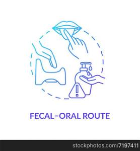 Fecal oral route blue concept icon. Contagious infection spread. Lack of sanitation. Foodborne virus. Rotavirus transmission idea thin line illustration. Vector isolated outline RGB color drawing