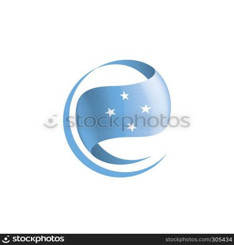 Federated States Micronesia national flag, vector illustration on a white background. Federated States Micronesia flag, vector illustration on a white background