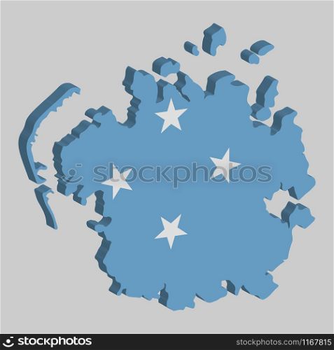 Federated States of Micronesia Map Flag Vector 3D illustration eps 10.. Federated States of Micronesia Map Flag Vector 3D