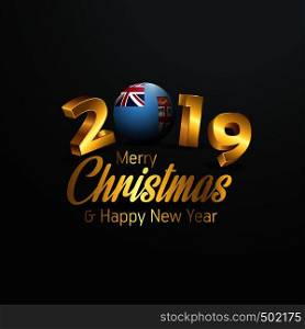 Federation Bosnia and Herzegovina Flag 2019 Merry Christmas Typography. New Year Abstract Celebration background