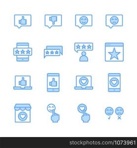 Feedback and customer review related icon set