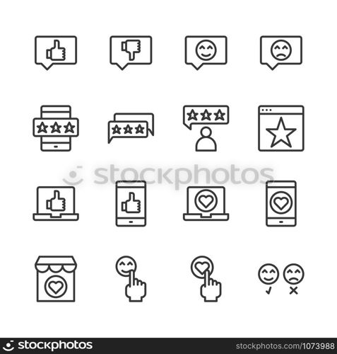 Feedback and customer review related icon set