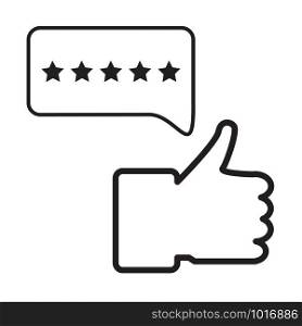 feedback icon on white background. flat style. five star rating icon for your web site design, logo, app, UI. customer feedback symbol. star rating sign.