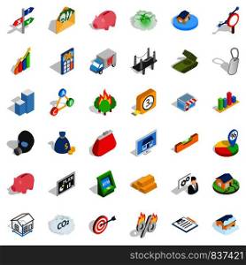 Feedback icons set. Isometric style of 36 feedback vector icons for web isolated on white background. Feedback icons set, isometric style