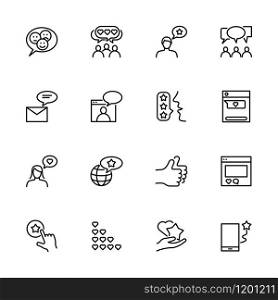 Feedback, testimony and review related line icon set. Editable stroke vector. Pixel perfect. Isolated at white background