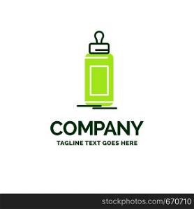 feeder, bottle, child, baby, milk Flat Business Logo template. Creative Green Brand Name Design.