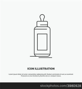 feeder, bottle, child, baby, milk Icon. Line vector gray symbol for UI and UX, website or mobile application