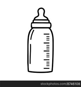 Feeding bottle icon, baby symbol, milk bottle icon vector