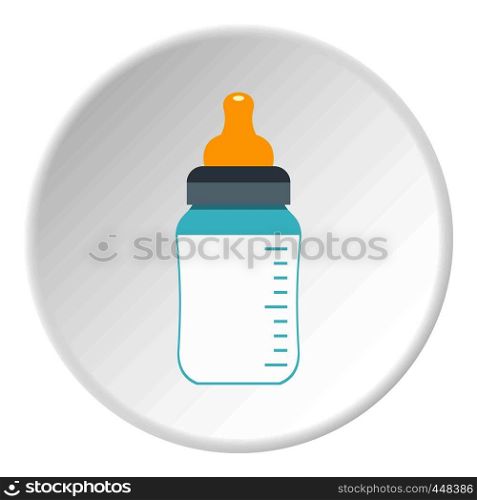 Feeding bottle icon in flat circle isolated vector illustration for web. Feeding bottle icon circle