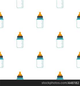 Feeding bottle pattern seamless background in flat style repeat vector illustration. Feeding bottle pattern seamless