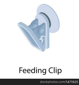 Feeding clip icon. Isometric of feeding clip vector icon for web design isolated on white background. Feeding clip icon, isometric style