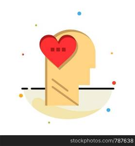 Feelings, Love, Mind, Head Abstract Flat Color Icon Template