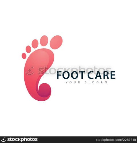 Feet care logo design vector. Feet massaging symbol
