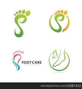 Feet care logo design vector. Feet massaging symbol